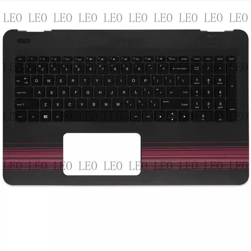 MY for HP Pavilion 15-AU TPN-Q172 Q175 Palmrest Cover Part Keyboard Backlit Red Stripe
