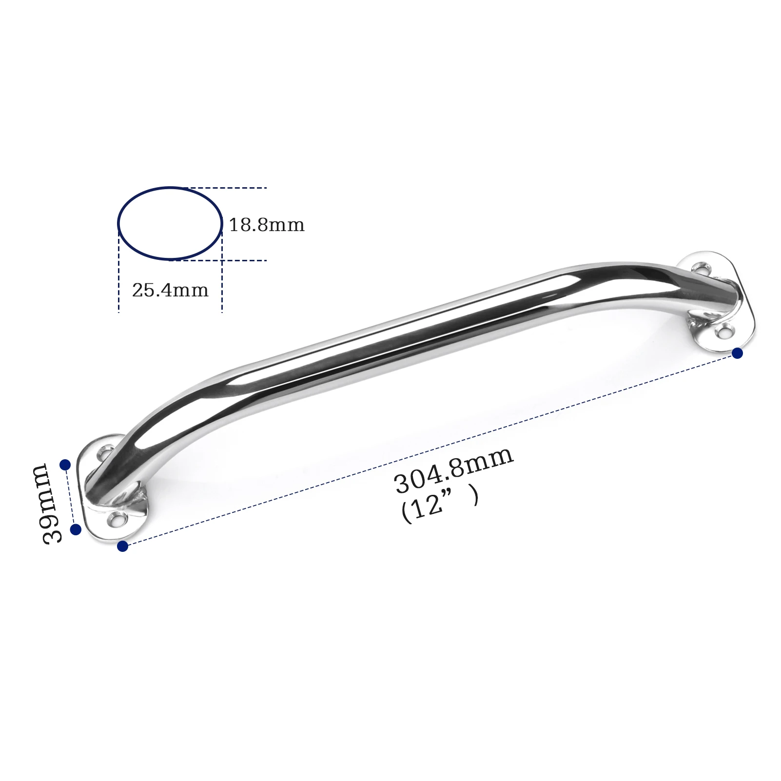 2X Door Handle 12 inch Boat Grab Handle 316 Stainless Steel Marine Handle Handrai Multipurpose