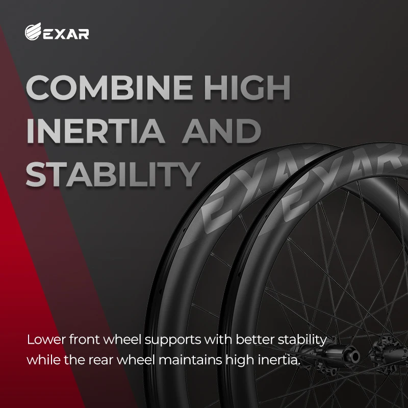 EXAR Ultra Dark Carbon Fiber Wheelset Integral Front Rear Wheels Inertia Stability Ceramic Bearing Flat Engagement Ratchet