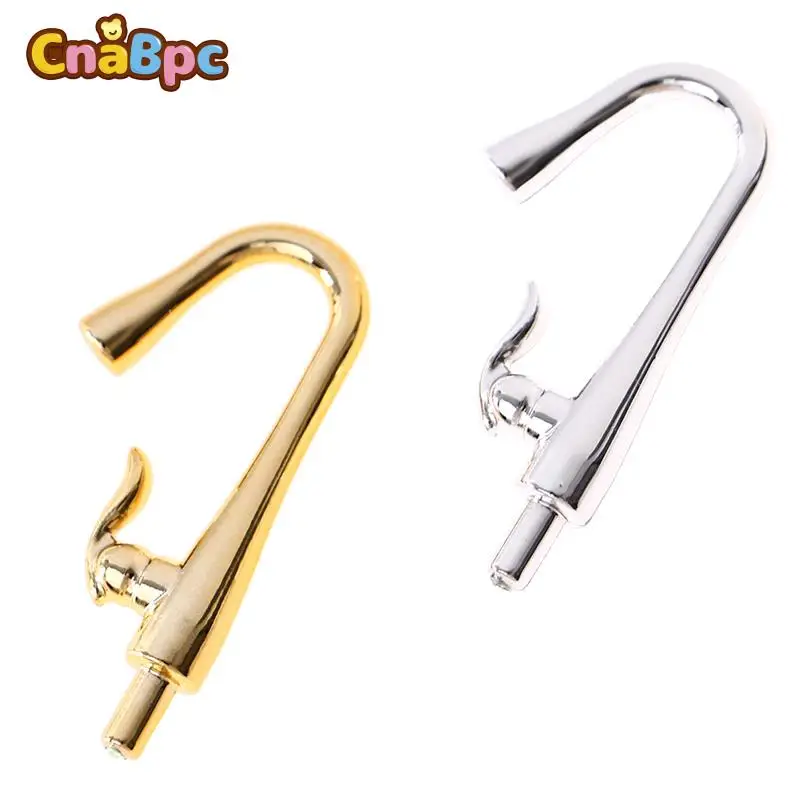 2Pcs/Set 1:12 Miniature Metal Water Tap Faucet For Dollhouse Bathroom Accessories Dollhouse Miniature Faucet