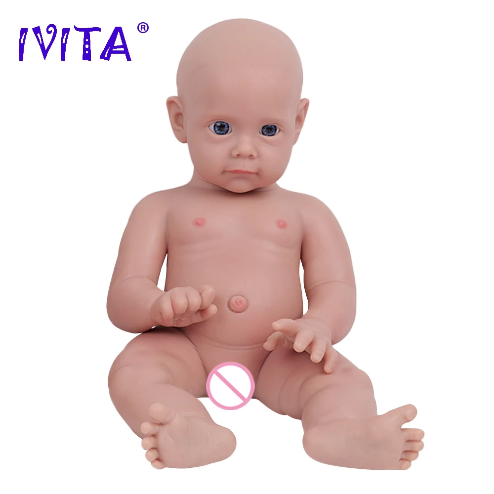 IVITA WG1583 19.68inch 4.29kg 100% Full Body Silicone Reborn Baby Doll Realistic Girl Unpainted Dolls DIY Blank Children Toys