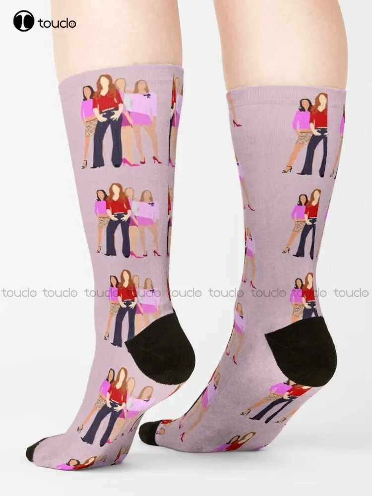 Calcetines Mean Girls Regina George Lindsay Lohan Calcetines suaves 360 °   Impresión digital Navidad Año nuevo Regalo Unisex Adulto Halloween Nuevo