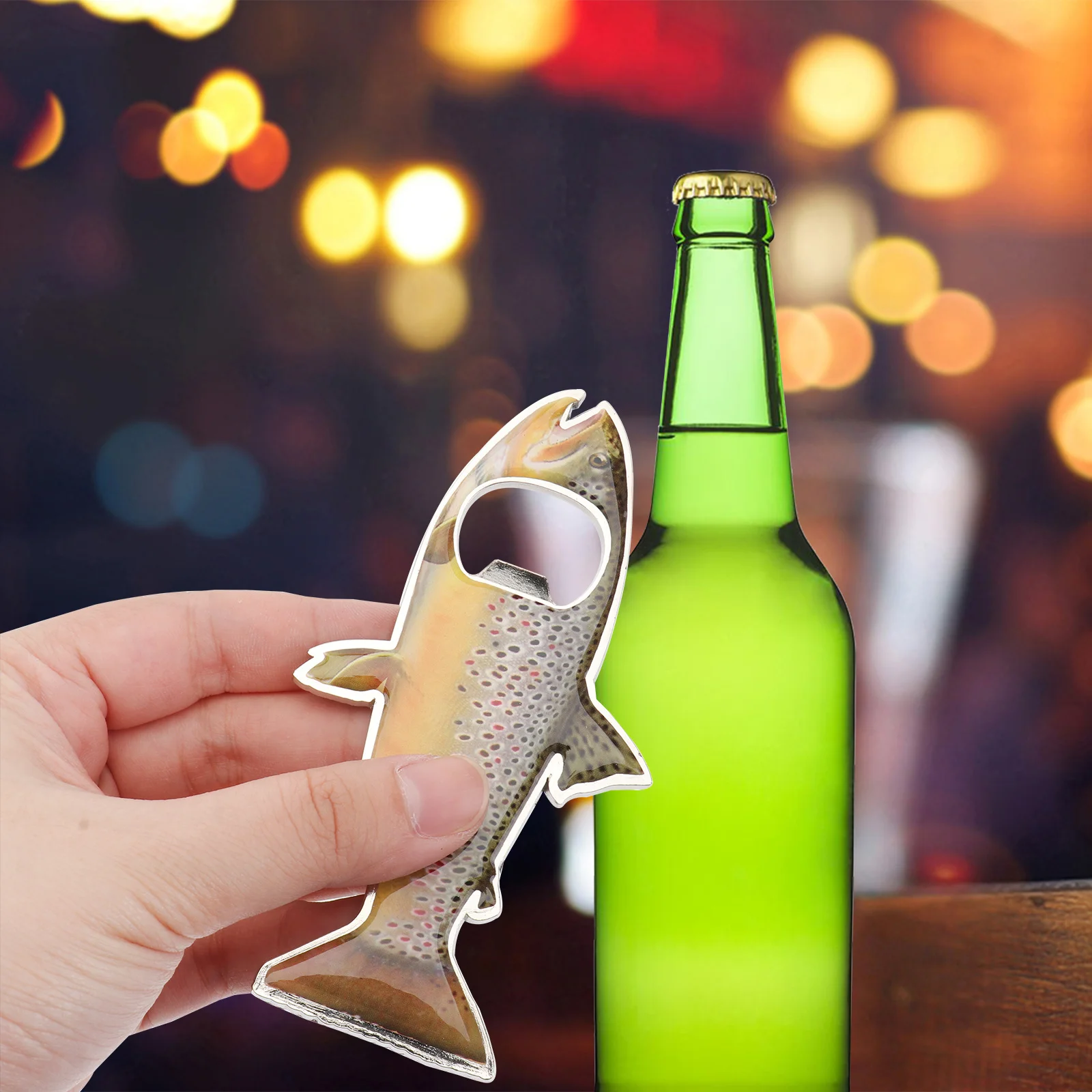 

Rainbow Stainless Steel Trout Fish Bottle Opener Fridge Magnet Novelty Gift for Fishermen Beer Can Opener Fridge Magnet