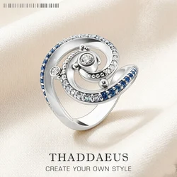 Ring Wave 2023 Summer Brand New Fine Jewerly Pure Solid 925 Sterling Silver Romantic Gift For Women