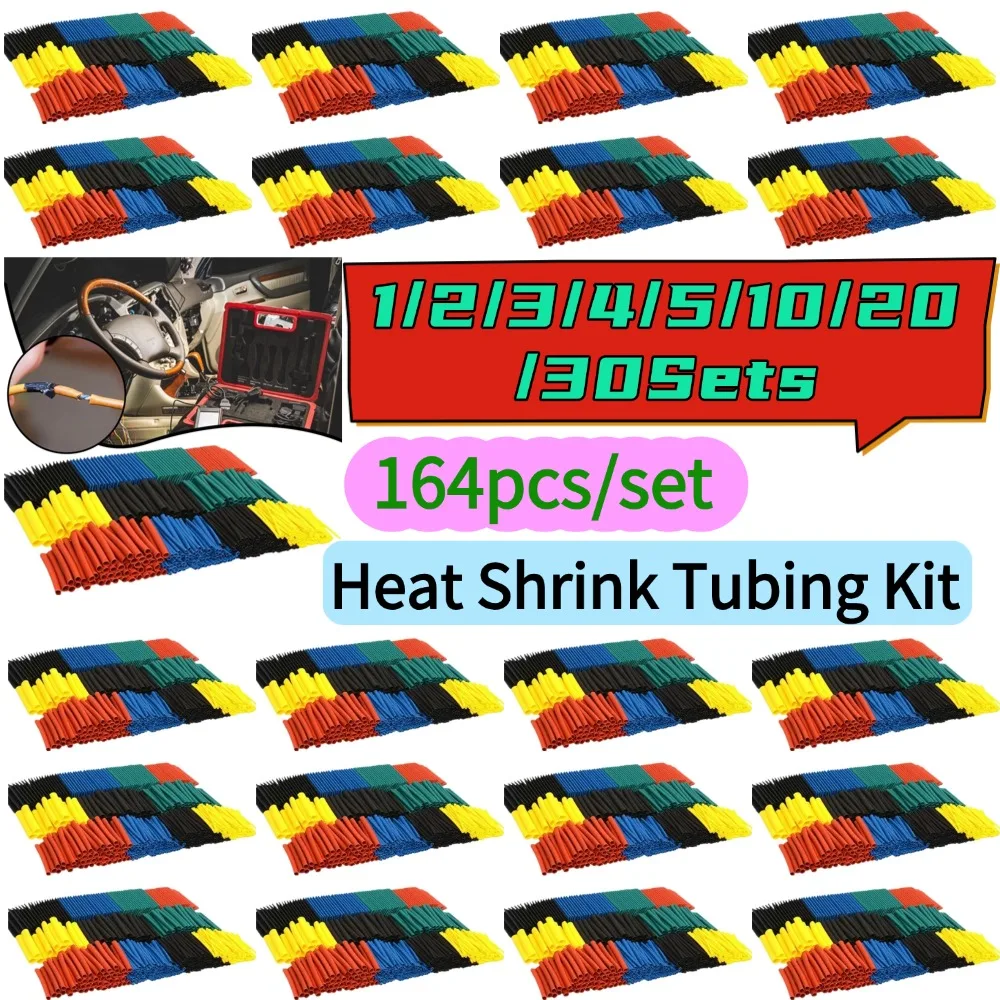 164-4920PCS Heat Shrink Tubing Kit 2:1 Shrinkable Wire Shrinking Wrap Wire Connect Cover Cable Repair Protection UL Approved