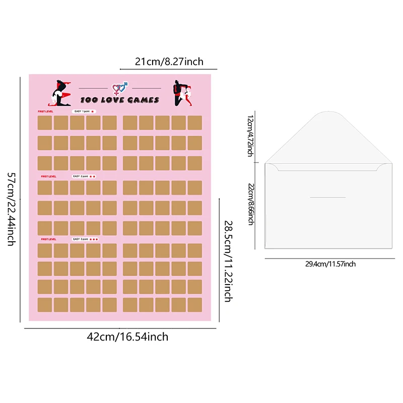 ملصق تحدي 100 موضع للعبة تفاعلية للزوجين، مناسب للأزواج والحفلات، ملصق لعبة الحب الليلية