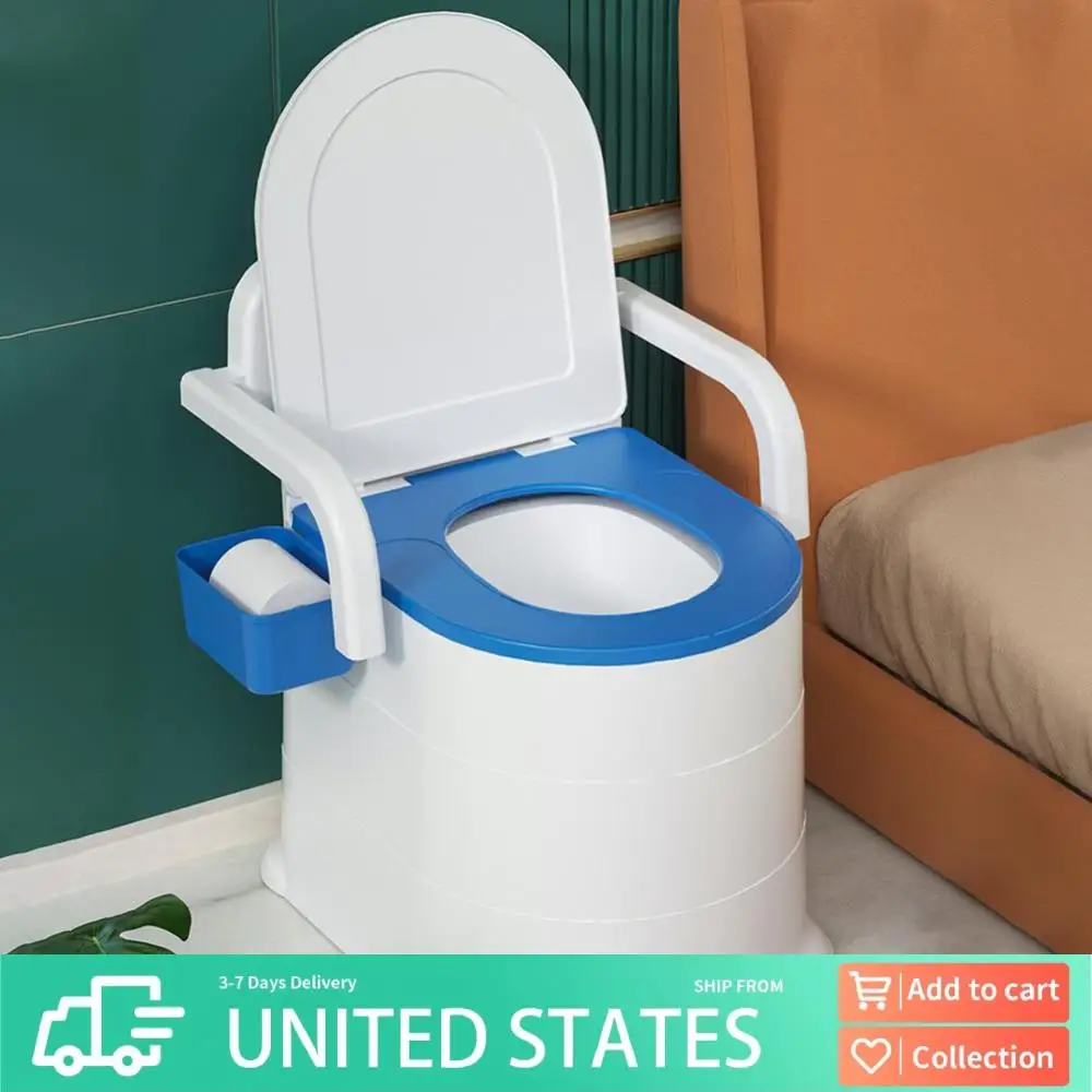 

Bedside Commode Portable Squat Toilet Heavy Duty Bedside Toilet Odor Sealed Portable Commode Toilet with Armrest for Bedroom