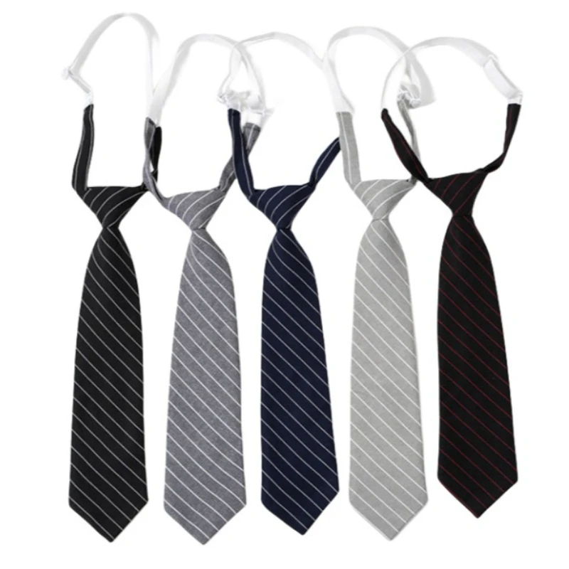 New Casual Striped Tie Student Lazy No Hitting Japanese College Style Short JK Small Tie Boys and Girls Clothing Accessories