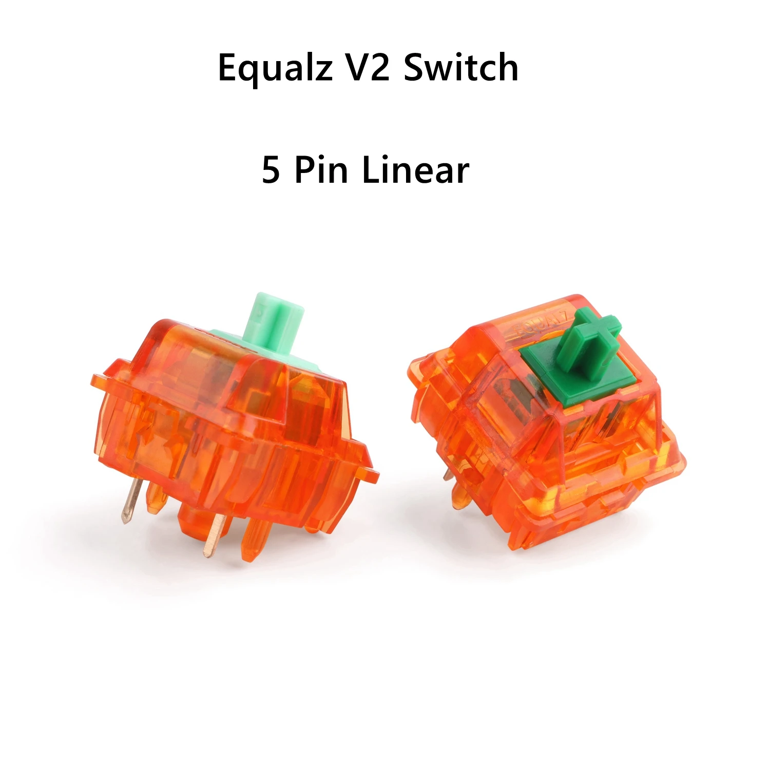 EQUALZ Ear Orange V2 Green Switch SMD RGB Transparent Mechanical Keyboard Custom Gaming Linear Switches 5 Pin 62g 67g Lubricated