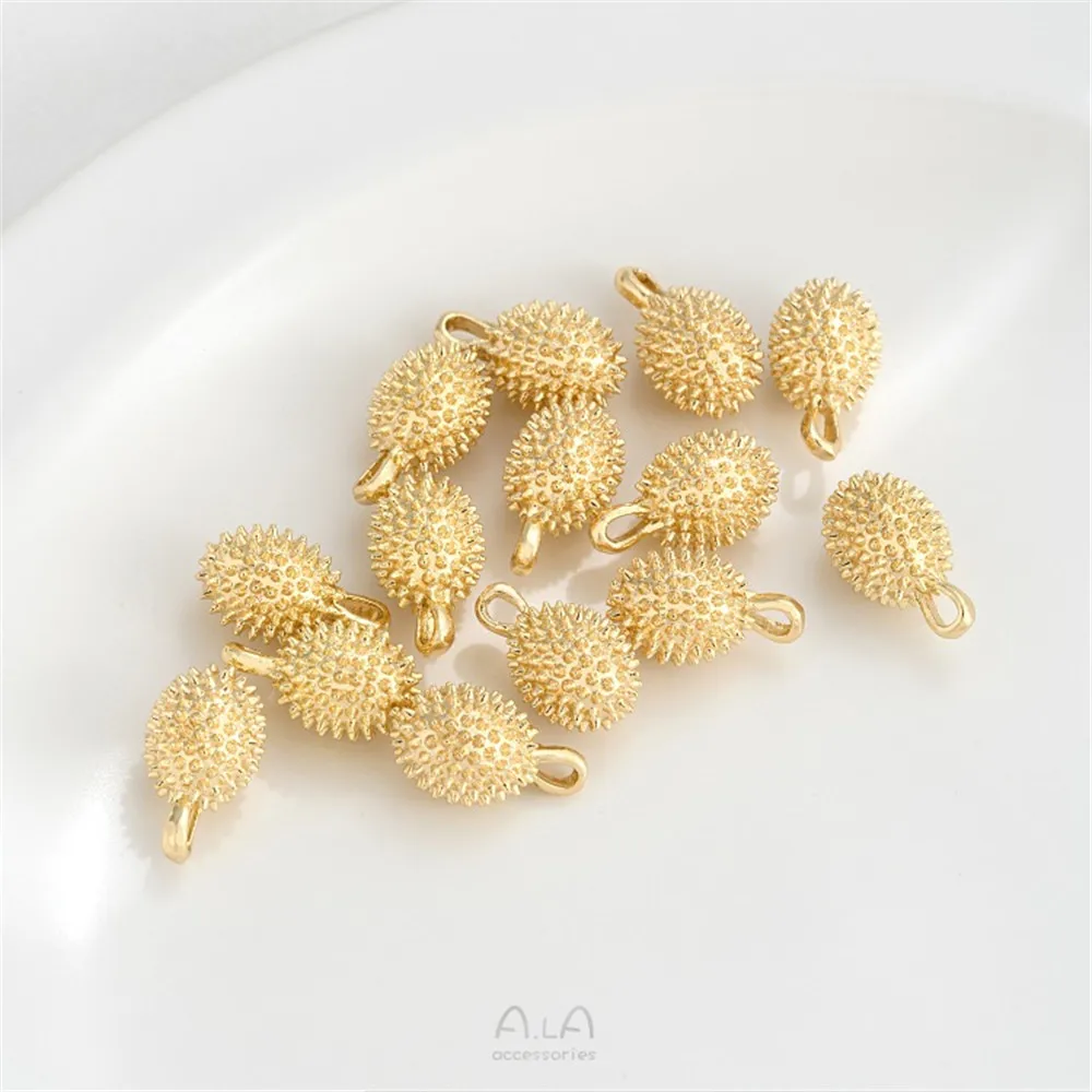 

Color Preservation 14K Gold Fruit Series Pendant Durian Pendant Diy Handmade Necklace Bracelet Jewelry Pendant Accessories
