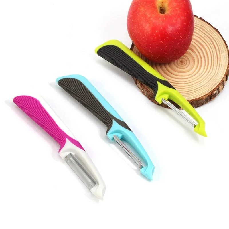 1/2Pcs Non Slip Handle Peeler Stainless Steel Peeler Fruit Scraper Household Melon Planer Kitchen Tool Two-color Planer