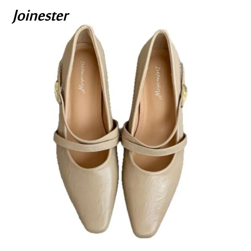Autumn New Arrival Retro Style Mid-heeled Mary Jane Pumps Chunky Heel Square Toe Elegant Commuting Shoe for Office Lady