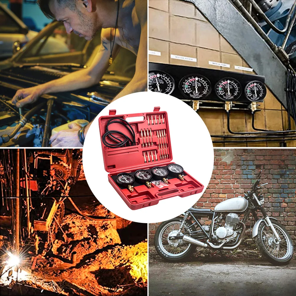 Kraftstoff Vakuum Vergaser Synchronizer Vergaser Balancer Sync Gauge Set Auto Tool 4 Kit