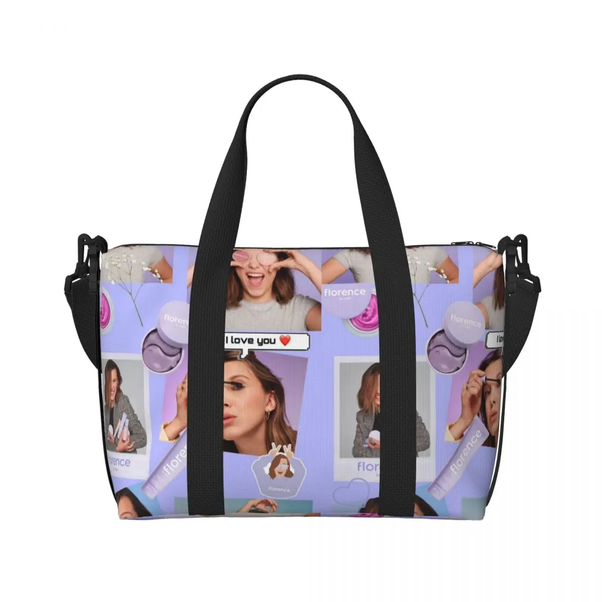 Custom Large Florence By Mills Tote Bag for Women Shopping Shoulder Gym Beach Travel Bag