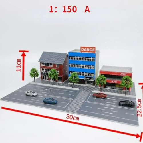 1/150 Scale Diorama Building Model City Street View Architectural Model For Guam Backdrop Display Scene Prop Model Collection