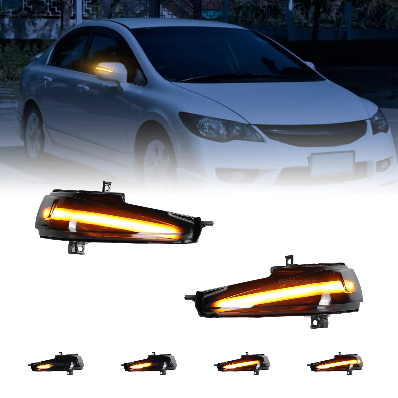 Rearview Side Mirror Indicator Lamp Dynamic LED Turn Signal Flasher Lights For HONDA CIVIC 2006-2011 Sedan FA 1 2 3 FD 1 2 3 4 5