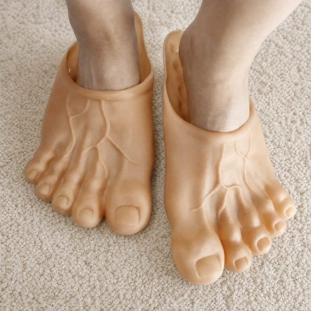 1pair Funny And Parody Slippers Prank Simulation Barefoot Shoes Big Foot Shoes Performance Shoes