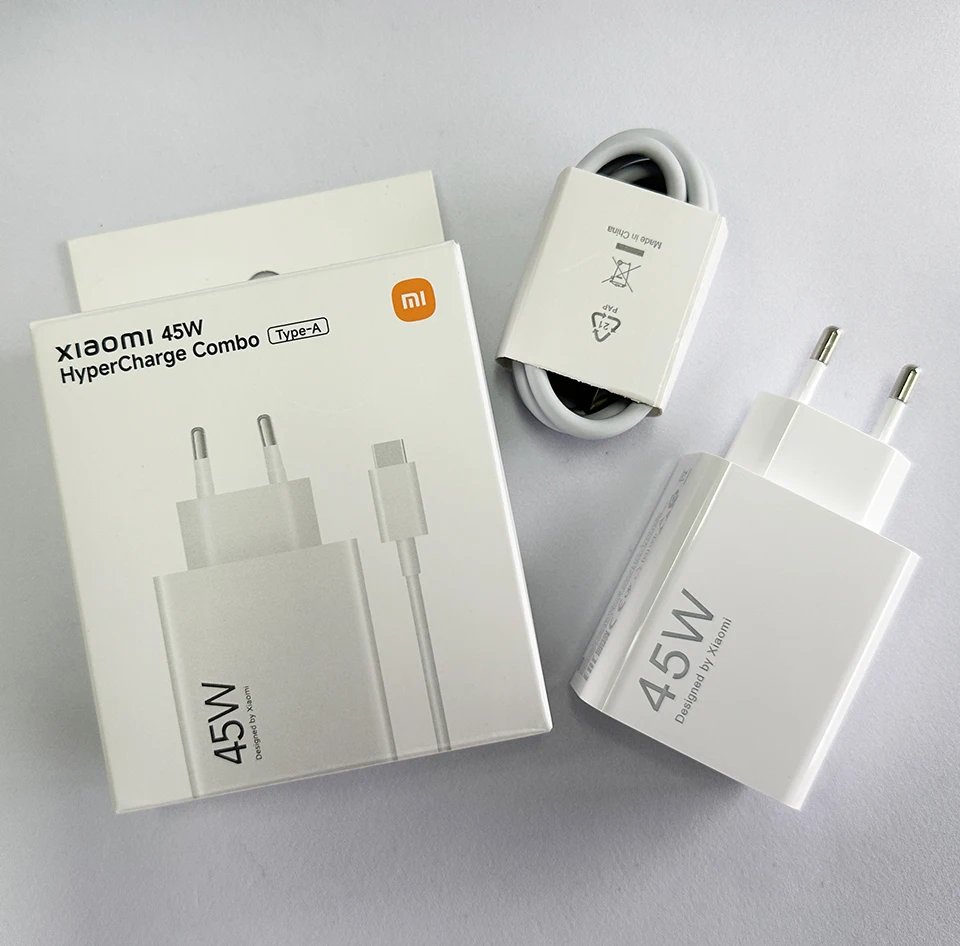 Cargador Original Xiaomi Redmi de 45W, Adaptador de Carga Rápida EU de 33W 18W 27W, Cable Tipo C, Mi Poco M7 X7 K40 Note
