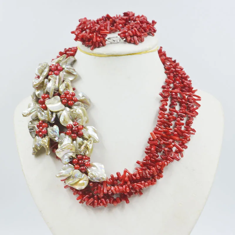 Fashion Design Nigerian Coral Beads Jewelry Neckace