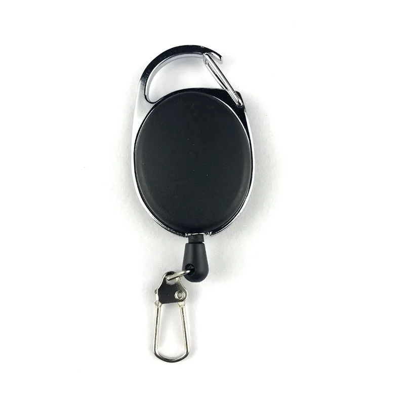 Mulitifunctional Carabiner Lobster Oval Egg Shaped Pull Badge Reel Retractable Keychain ID Card Holder Keyring Key Chain