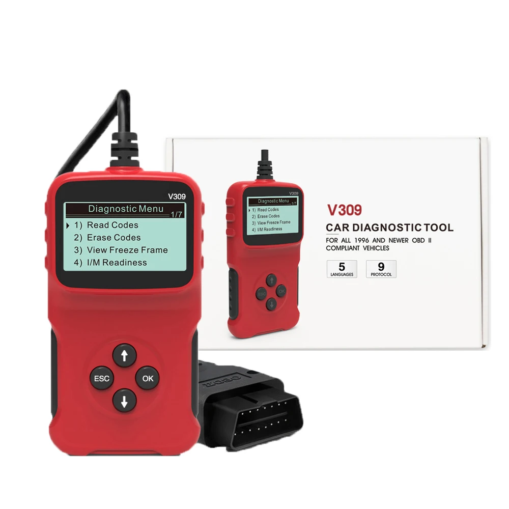 YIQIXIN V309 Obd2 Профессиональный автомобильный диагностический инструмент считыватель кодов с многоязычной поддержкой Лучше...