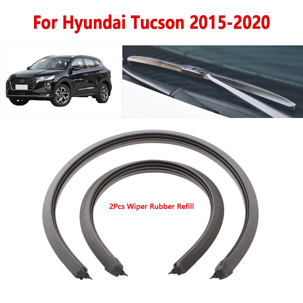 Image of Für Hyundai Tucson 2015 2016 2017 2018 2019 2020 Wischerblatt-Gummistreifen 16" 26" Auto-Wischerzubehör 1 Paar