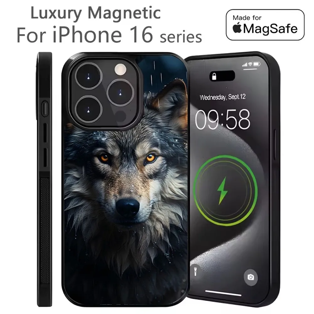 

wolf Phone Case For iPhone 16,15,14,13,12,11,Plus,Pro,Max Mini Magsafe Magnetic Wireless Charging