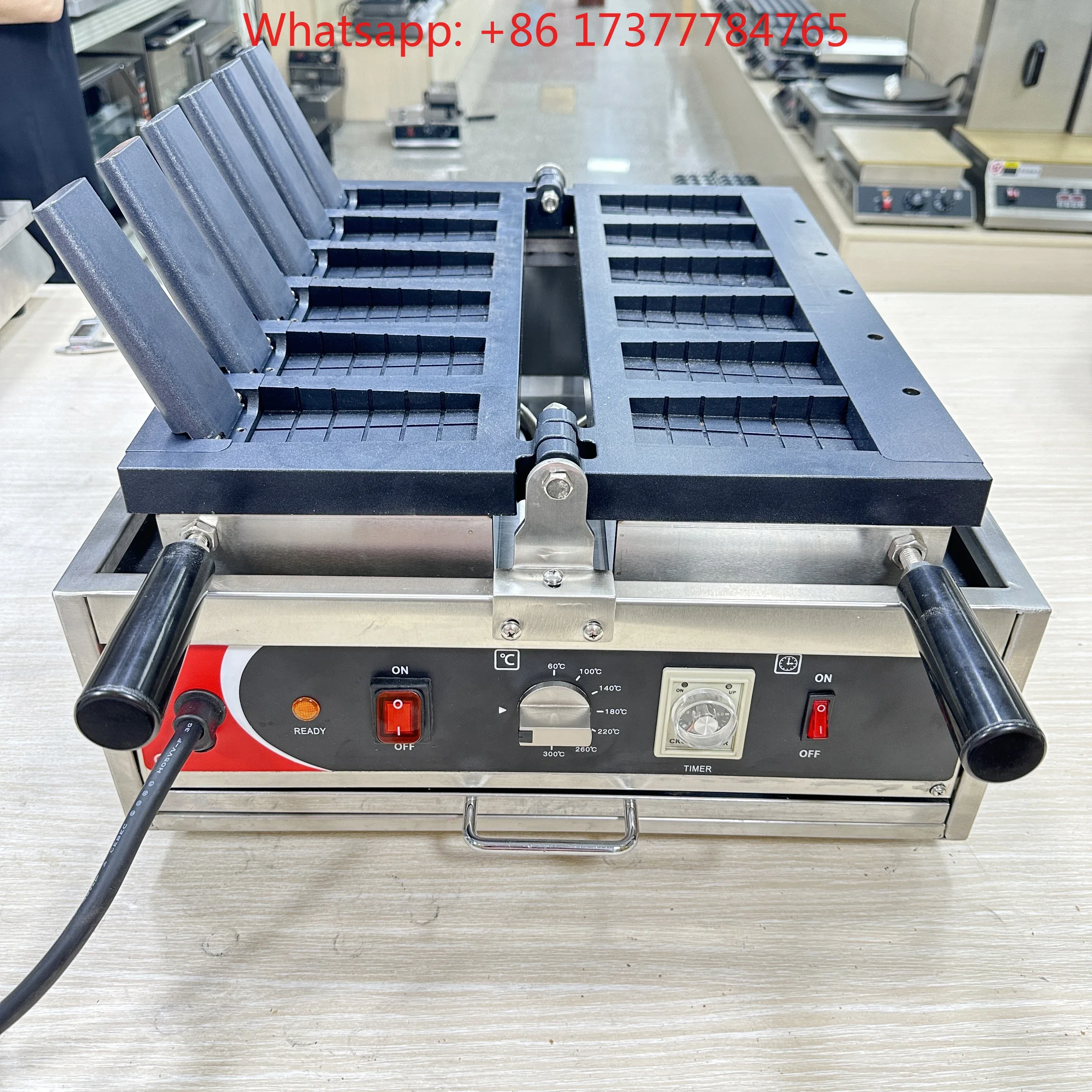 Finger Shaped Waffle Cone Making Machine, Professional Commercial Ice Cream Waffle Maker Device