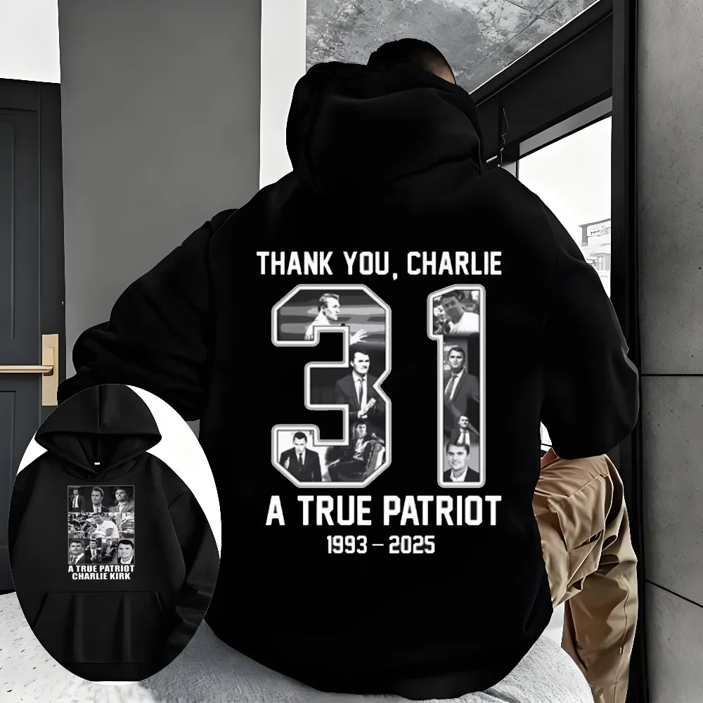 كنزة بغطاء للرأس من Pray for You Charlie، سترة رجالية مطبوعة من القطن للخريف والشتاء