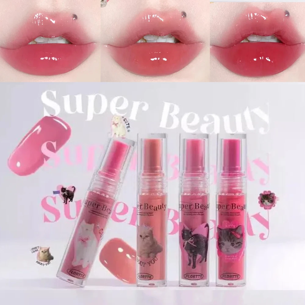 

FLORTTE Lip Essence Блеск для губ Сыворотка Оттенок для губ Масло Прозрачное питательное увлажняющее увлажняющее средство для выцветания линий губ Макияж Женская косметика