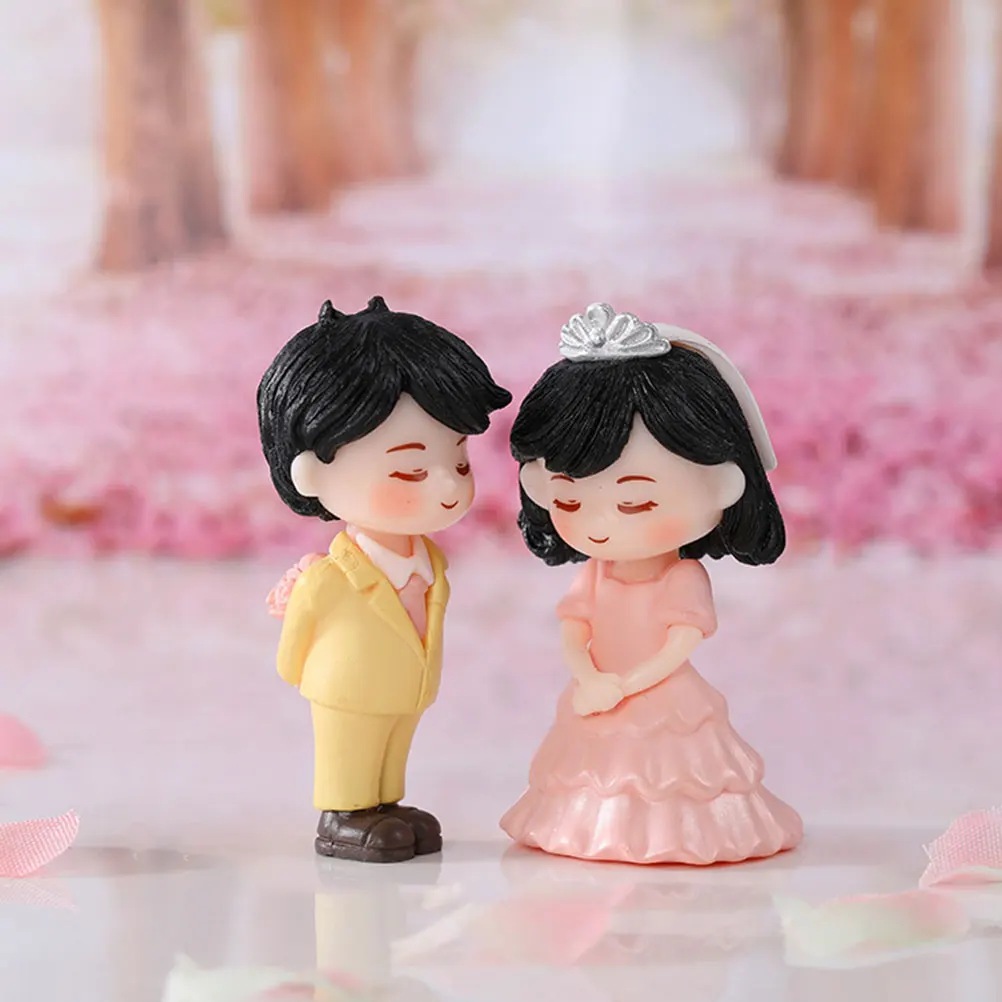 2 pares de figuritas de pareja de boda, estatuas románticas para novios y  novias, adornos de jardín en miniatura para amantes de PVC, decoración del  Día de San Valentín / Utensilios de jardinería, image size:1002x1002