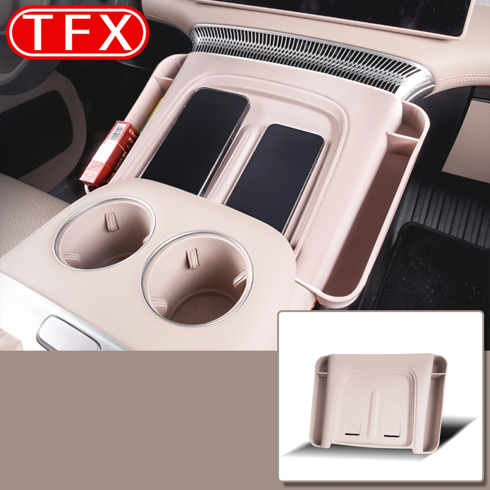 For XPeng XiaoPeng X9 2025 Car Styling Central Control Wireless Charging Pad Silicone Storage Box Auto Modified Accessories