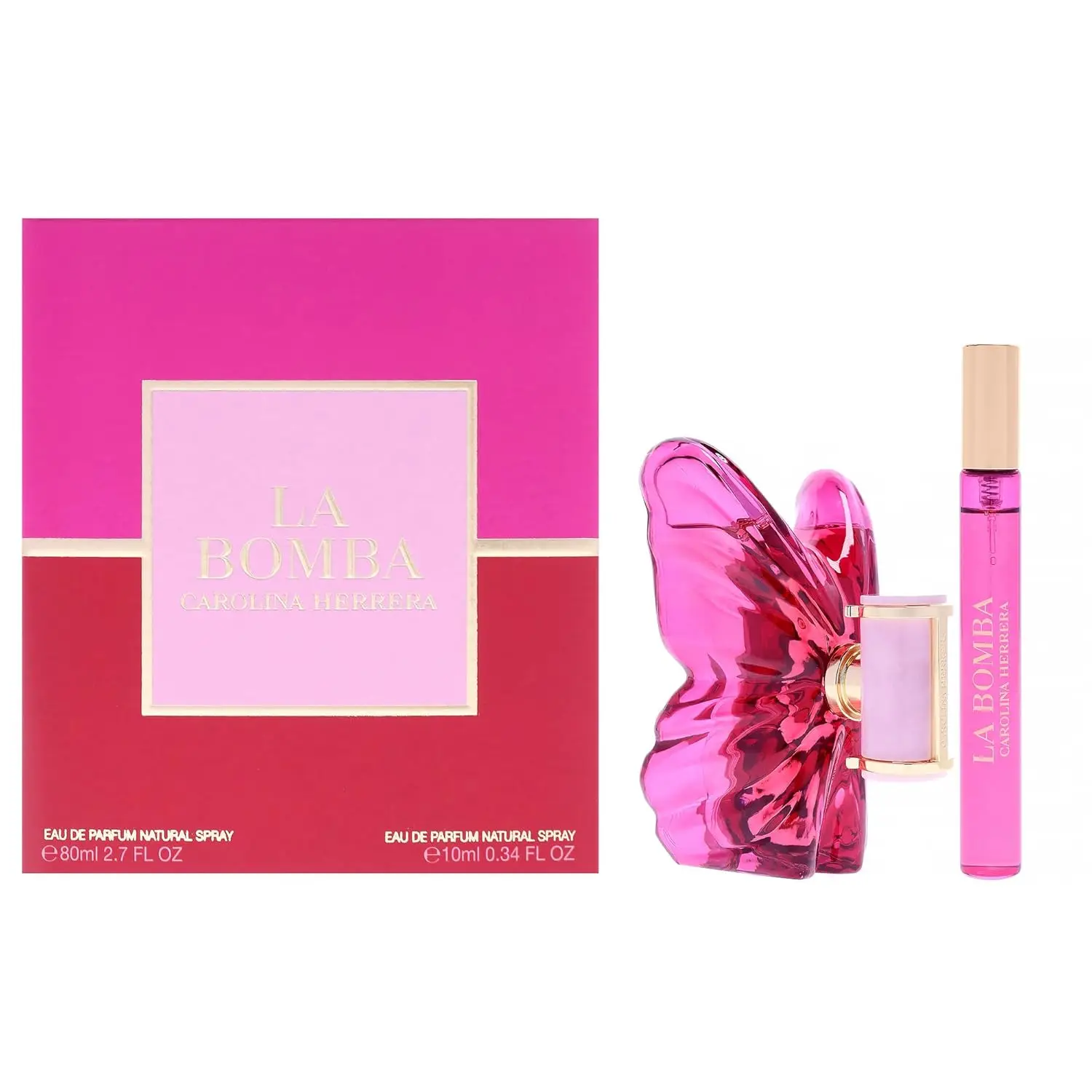 La Bomba Women 2 Pc Gift Set 2 7oz EDP Spray 0 34oz Mini Perfume