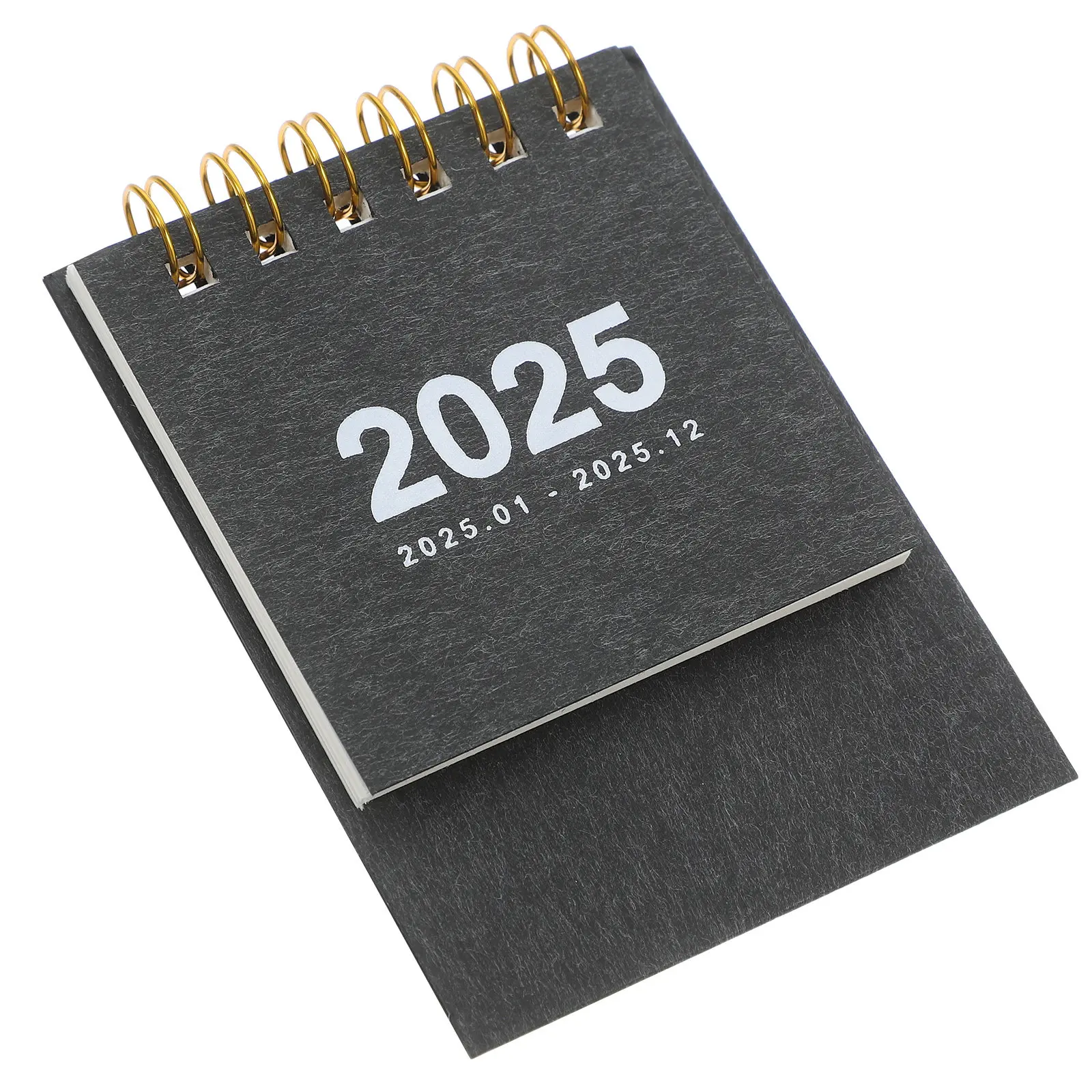 

2025 Monthly Mini Desk Calendar Spiral Bound Standing Flip Design Firm Paper Small Desktop Calendar for Work Study Space