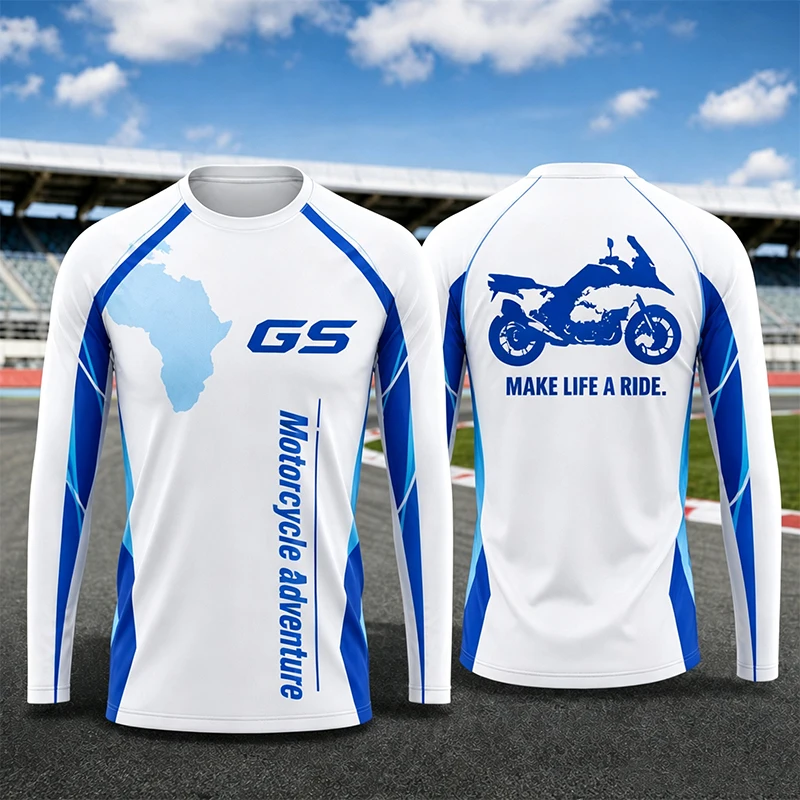 GS Adventure Motorrad Comfortable Long Sleeve Motorcycle Riding T-Shirt Outdoor Casual Top for Motorcycle Travel Adventures Top