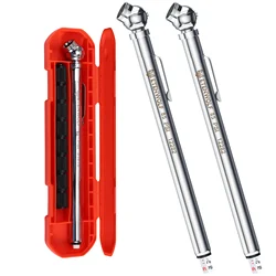 Pencil tire pressure gauge, calibrated to ANSI 40.1 Grade B, 2 packs, stainless steel body, for cars, bicycles