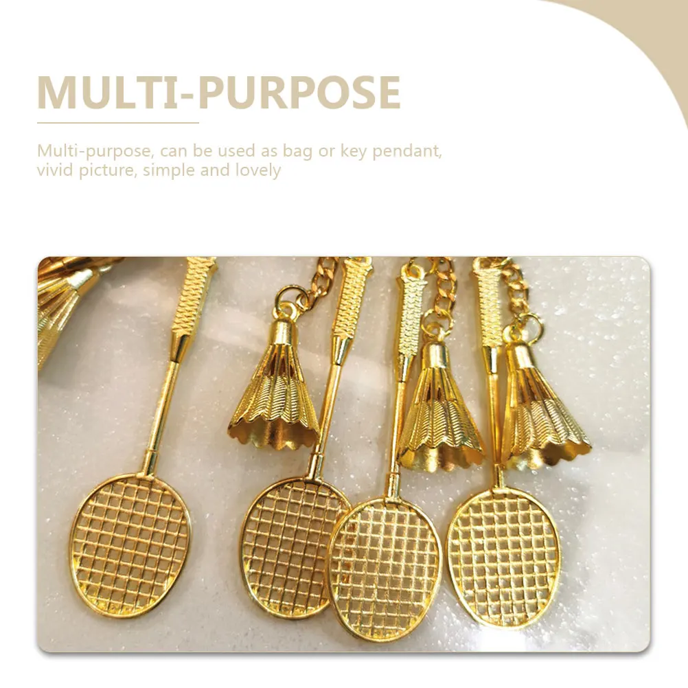 

6pcs Badminton Keychains Metal Zinc Alloy Bag Hanging Decoration Backpack Schoolbag Accessories Car Key Ring Sports Keychain