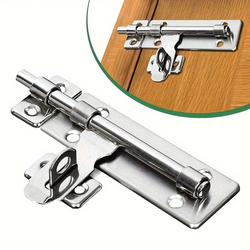 

4 Inch Hardware Door Lock Stainless Steel Barrel Bolt Latch Padlock Clasp Set Brushed For Locking Door Window Drawer Cupboard