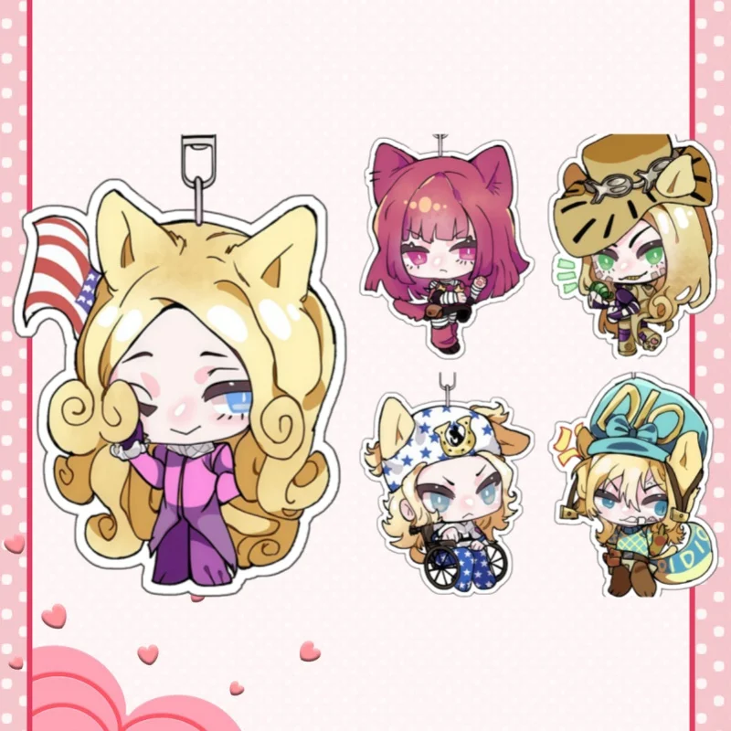 

Акриловый брелок 5 см для Steel Ball Run: Джонни Джостар, Гироскоп Зеппели. Аниме-брелок, декоративный кулон, брелок для сумки, подарки.