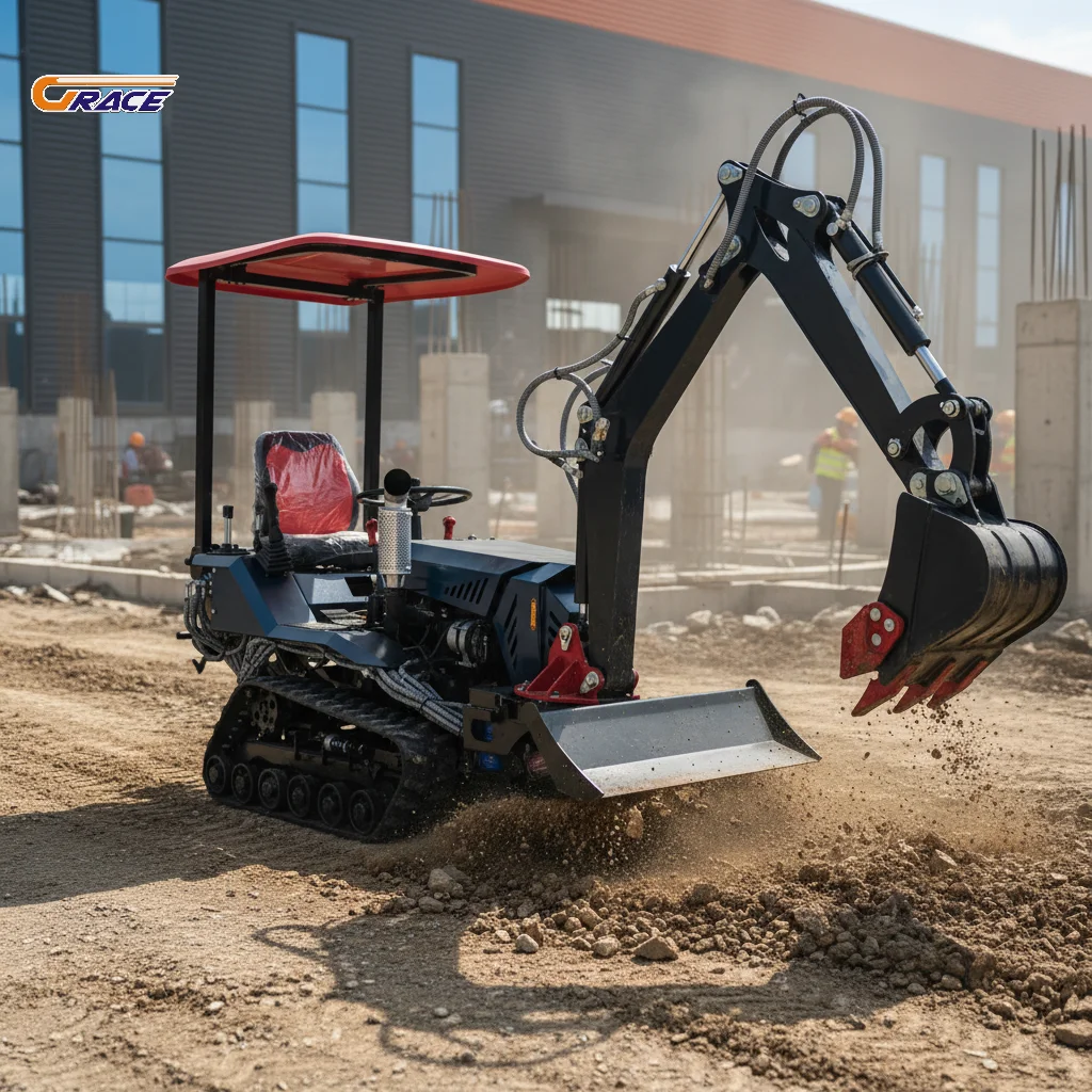 

Customize All terrain farm tractor with ditching rotary tiller excavator and bulldozer function