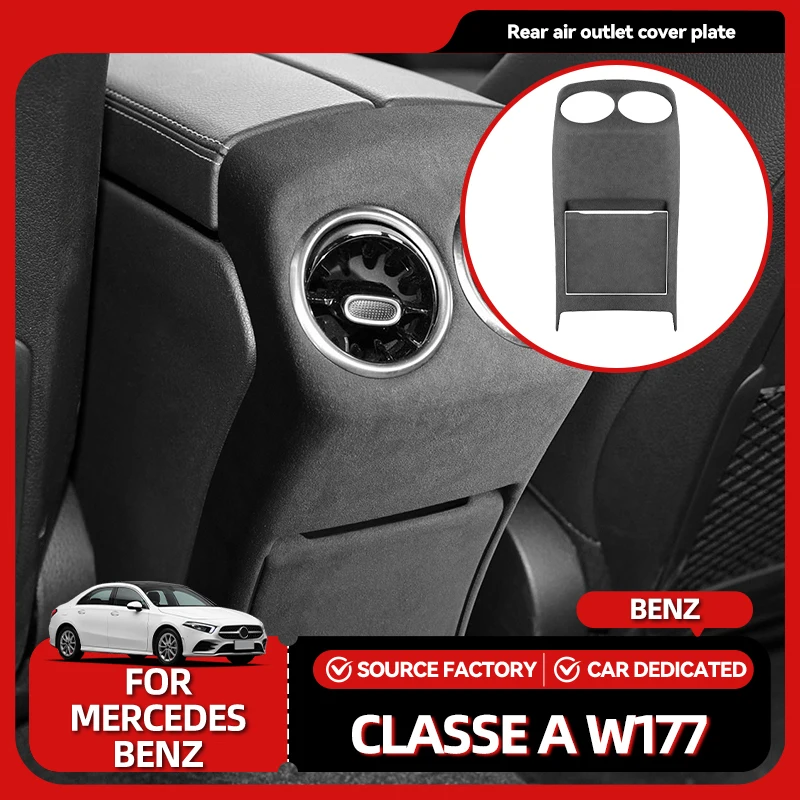 

Interior Stickers Alcan tara Suede For Mercedes-Benz A Class W177 V177 Car Rear Air Vent Outlet Cover Panel Frame Interior Upgra