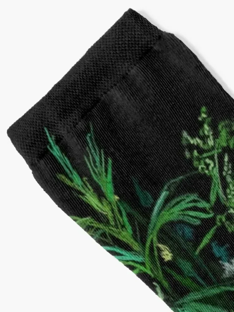 Green and Black, Summer Greenery, Colorful Floral Socks bright garter Soccer christmas gifts Stockings Socks For Girls Men's