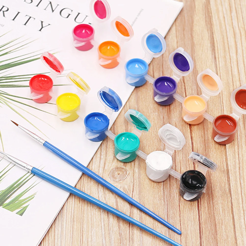 

1 set 1 Set Acrylic Paint Kit 12 Colors Graffiti Pigment For Kids Diy Painting Art Craft Student Lightweight Portable Durable