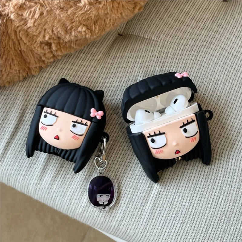 Japanese 3D Cartoon Cute Anime Girl Headphones Case For AirPods 4th Pro/Pro2 With Keychain Protective Cover For AirPods Pro 3