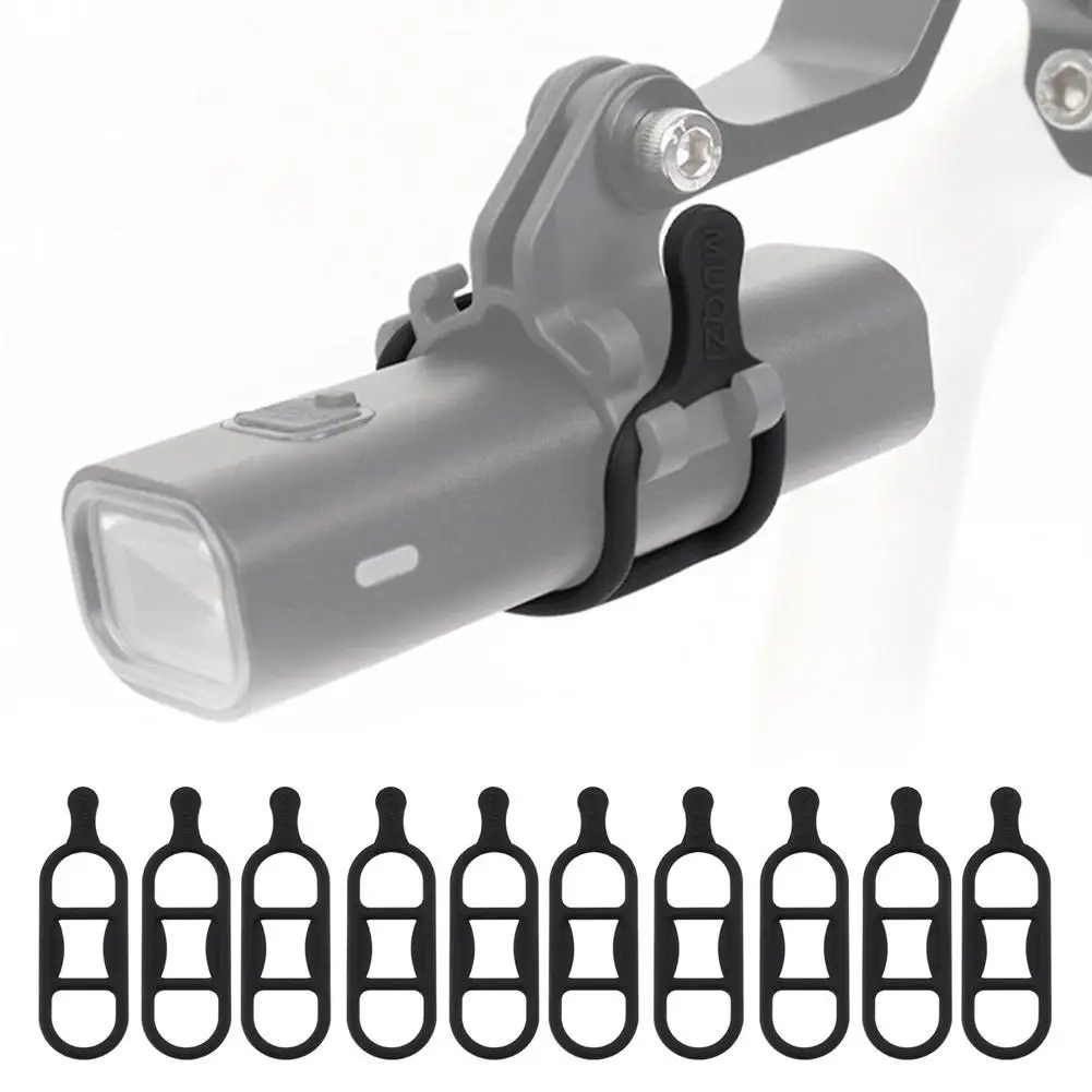 10PCS Bike Silicone Straps Bicycle Fork Mount Light Holder Lights Band Handlebar M6A9