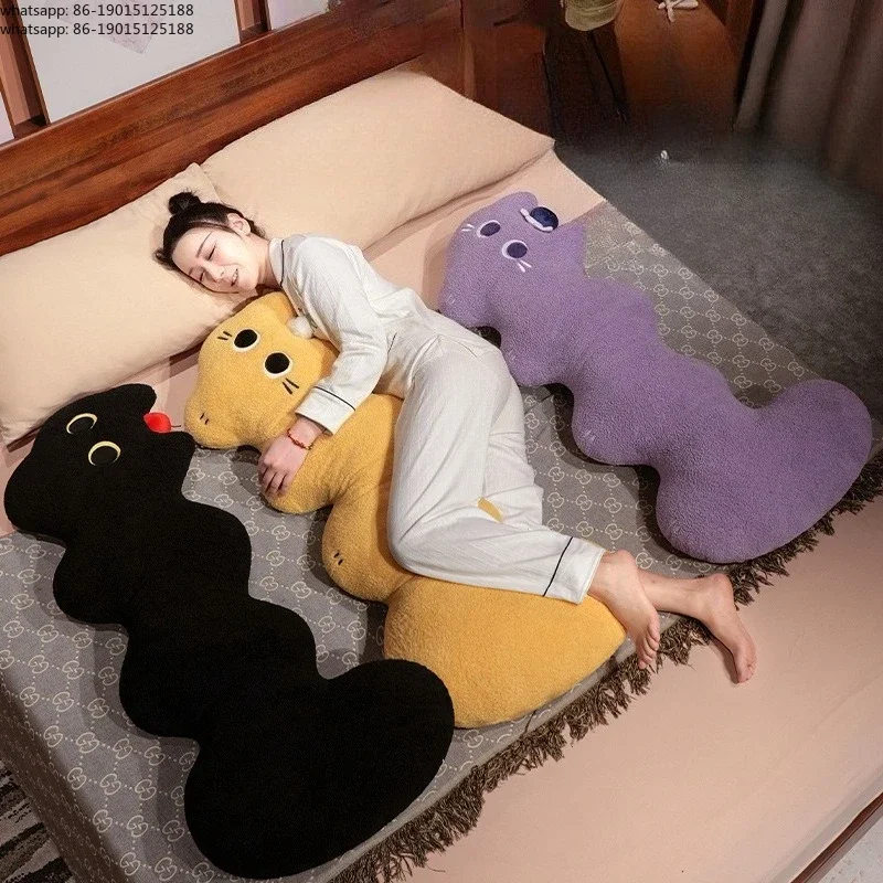 Cute cat long pillow bedroom dormitory bedside mat floor mat