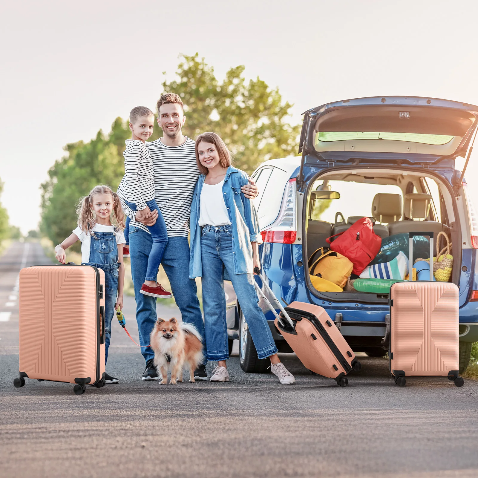 

20in, 24in, and 28in spinner suitcase sets. Made of PP material with aluminum alloy pull rods. Stylish colors and a sporty look.