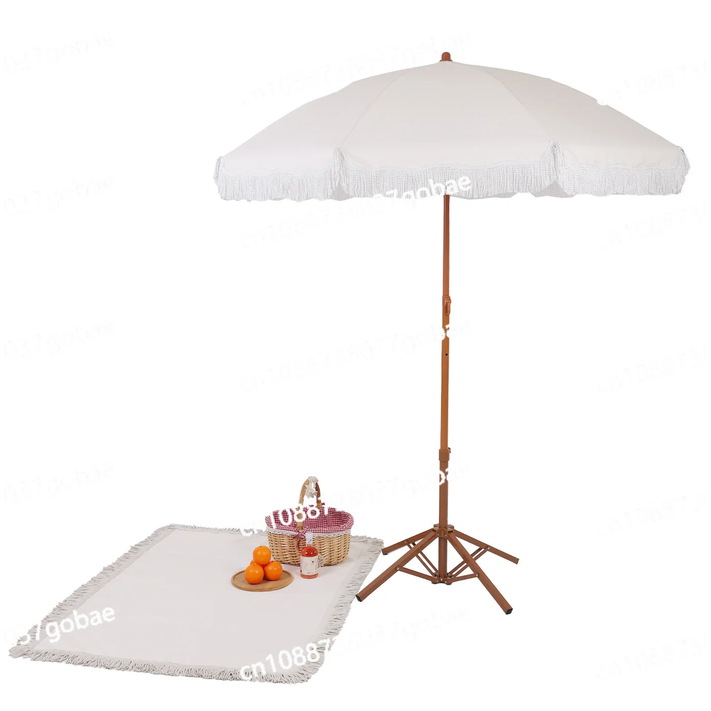 

Seaside vacation beach umbrella, courtyard fringed sun umbrella, pool lace sun umbrella