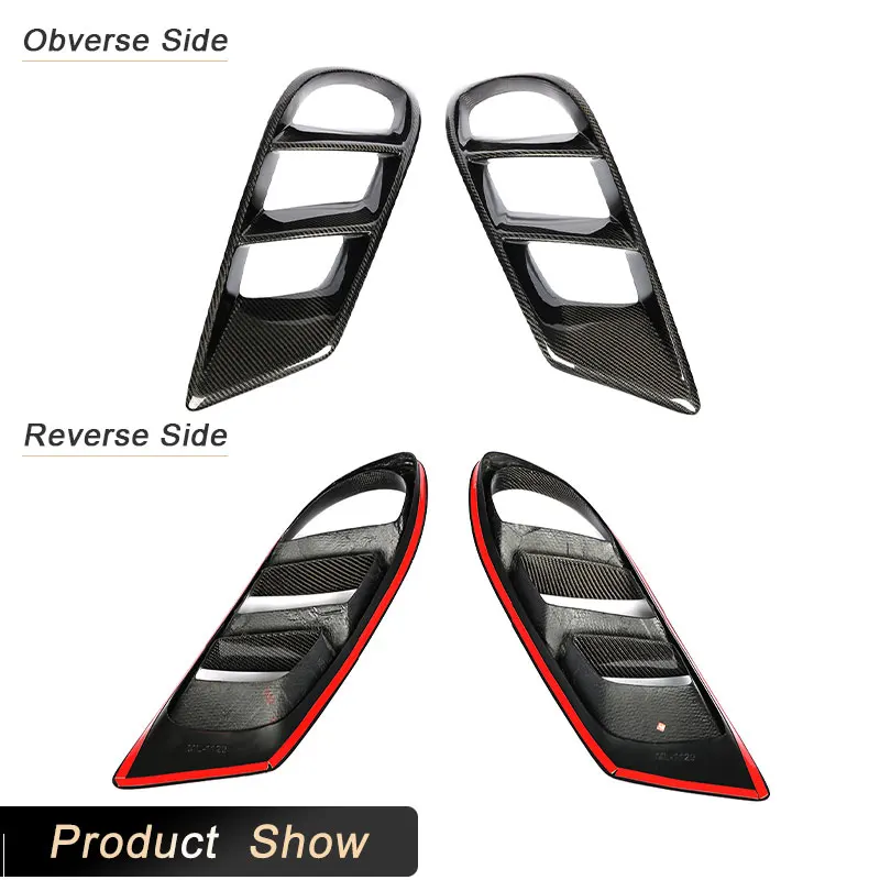 W218 Carbon Fiber Air Vent Outlet Cover Trim Mesh Grill Frame For Mercedes Benz ClS class Front Bumper CLS550 2014-2017 FRP