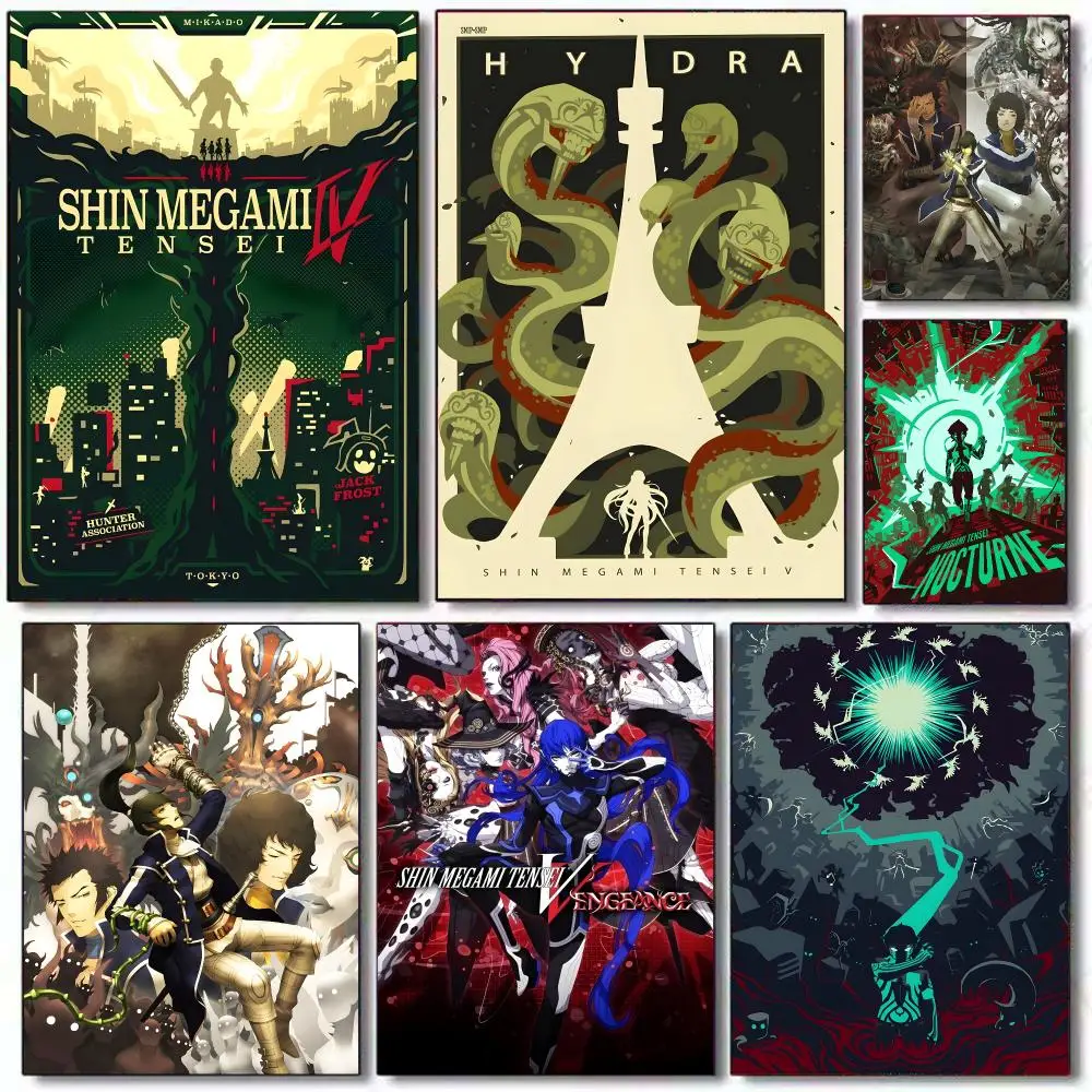 RPG S-Shin Megami Tensei V Game Poster Sticky Wall Art Printing Waterproof Home Living Bed Room Aesthetic Decor